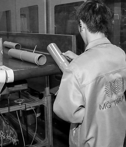 Artificial bamboo pole production process