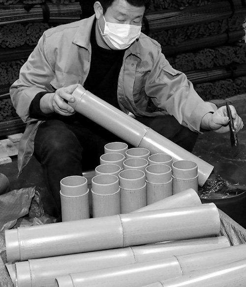 Bamboo pole coloring steps