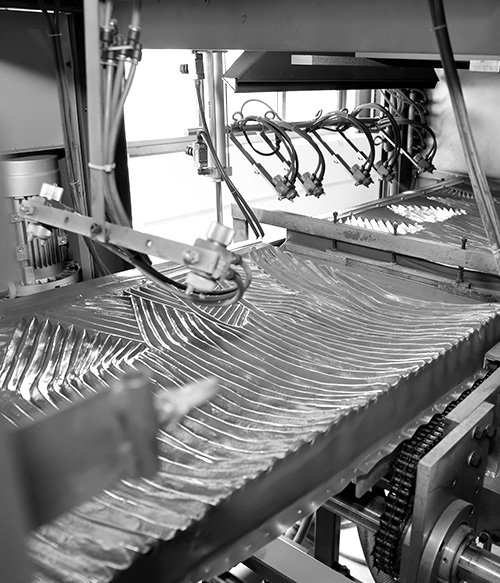 Synthetic palm leaf blister process